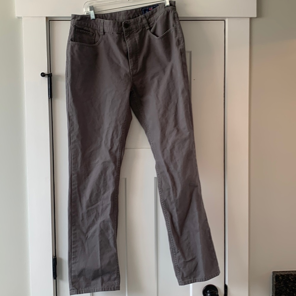 Vineyard Vines 5 pocket canvas pants grey 34x34 EUC, straight fit